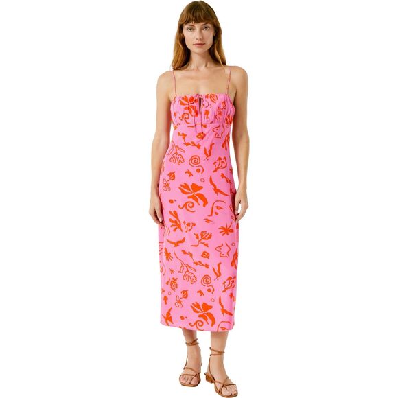 RHODE Vibrant Pink and Orange Patterned Maxi Dress - Picture 2 of 5